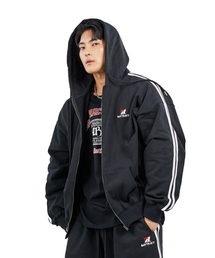 BATTRACT（バトラクト）の「Trackline Overfit Hooded Zip-Up Black（ジャージ）」