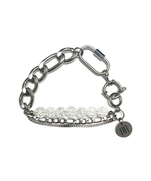 RAD FICTION（ラッドフィックション）の「BARAT CARABINER GEMSTONE CHAIN BRACELET / CRACK WHITE（ブレスレット）」