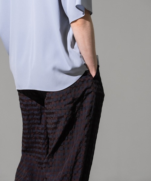 CITY TOKYO（シティトウキョウ）の「【CITY TOKYO/シティートーキョー】ｷﾞﾝｶﾞﾑｻｯｶｰ ﾀｯｸﾊﾟﾝﾂ（その他パンツ・メンズ・チェック/ブラック・1/2）」の13枚目の写真