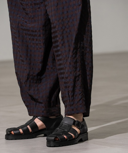 CITY TOKYO（シティトウキョウ）の「【CITY TOKYO/シティートーキョー】ｷﾞﾝｶﾞﾑｻｯｶｰ ﾀｯｸﾊﾟﾝﾂ（その他パンツ・メンズ・チェック/ブラック・1/2）」の14枚目の写真