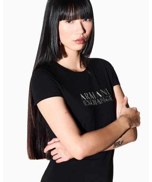 A|X アルマーニ エクスチェンジ】AXロゴ 半袖クルーネックTシャツ/SLIM 