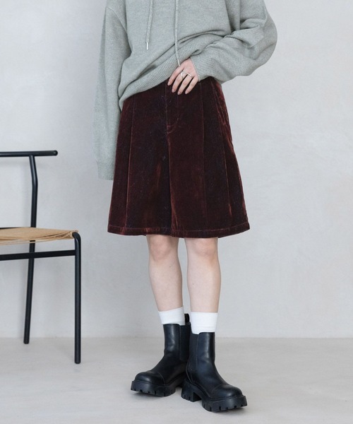 RAGEBLUE（レイジブルー）の「ダブルタックハーフパンツ（その他パンツ・レディース・ブラック/ブラウン/ワインレッド/ブラウン系2・FREE）」の4枚目の写真