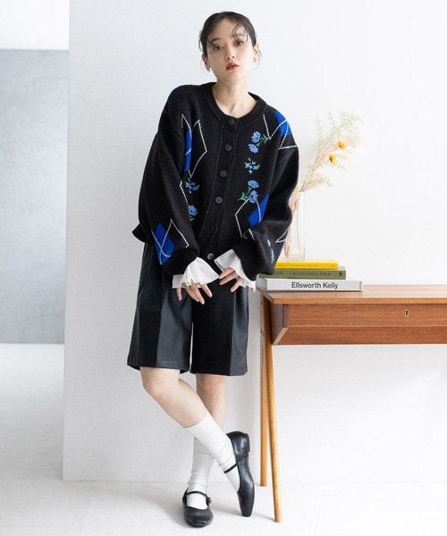 RAGEBLUE（レイジブルー）の「ダブルタックハーフパンツ（その他パンツ・レディース・ブラック/ブラウン/ワインレッド/ブラウン系2・FREE）」の5枚目の写真