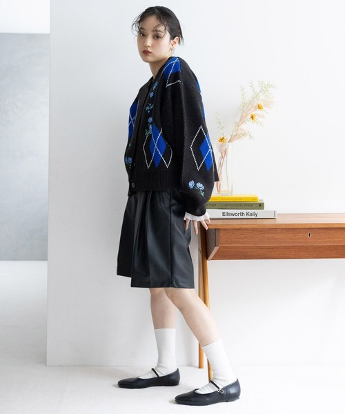 RAGEBLUE（レイジブルー）の「ダブルタックハーフパンツ（その他パンツ・レディース・ブラック/ブラウン/ワインレッド/ブラウン系2・FREE）」の7枚目の写真