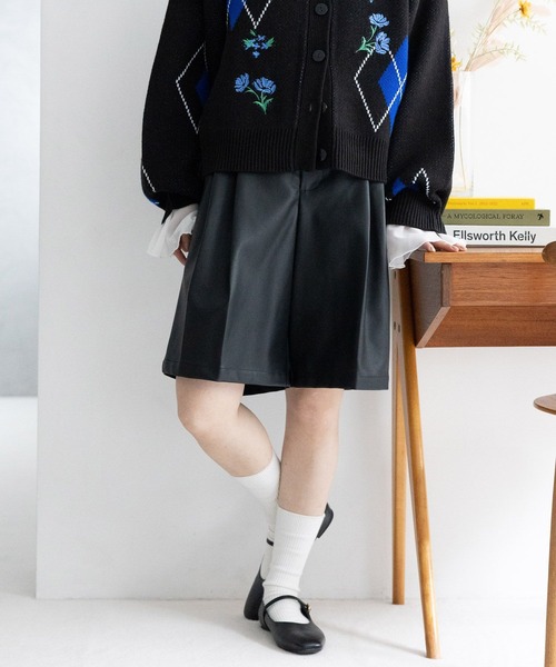 RAGEBLUE（レイジブルー）の「ダブルタックハーフパンツ（その他パンツ・レディース・ブラック/ブラウン/ワインレッド/ブラウン系2・FREE）」の8枚目の写真