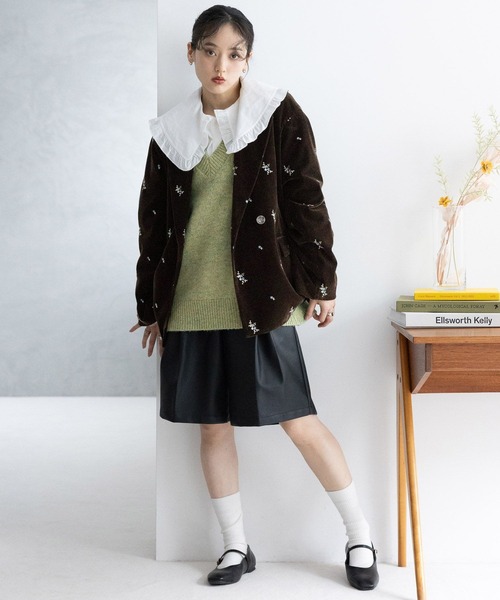 RAGEBLUE（レイジブルー）の「ダブルタックハーフパンツ（その他パンツ・レディース・ブラック/ブラウン/ワインレッド/ブラウン系2・FREE）」の11枚目の写真