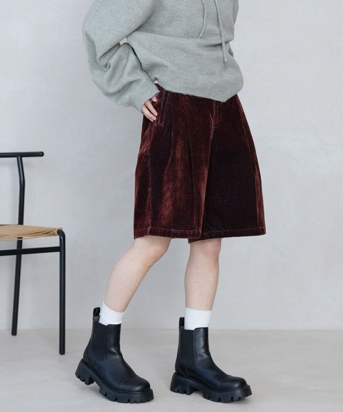 RAGEBLUE（レイジブルー）の「ダブルタックハーフパンツ（その他パンツ・レディース・ブラック/ブラウン/ワインレッド/ブラウン系2・FREE）」の15枚目の写真