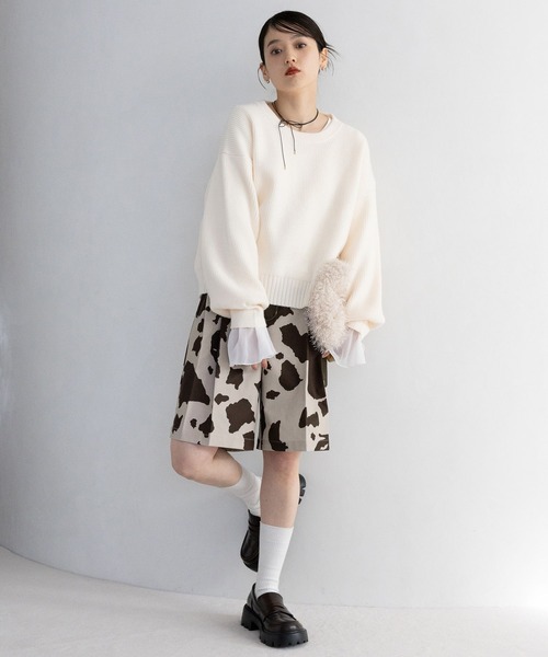 RAGEBLUE（レイジブルー）の「ダブルタックハーフパンツ（その他パンツ・レディース・ブラック/ブラウン/ワインレッド/ブラウン系2・FREE）」の18枚目の写真