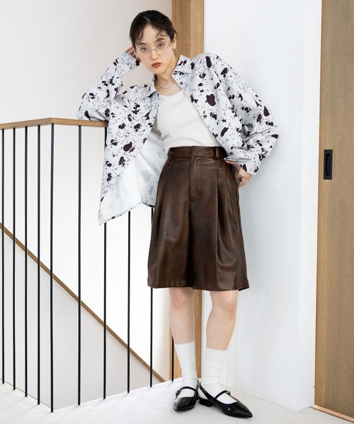 RAGEBLUE（レイジブルー）の「ダブルタックハーフパンツ（その他パンツ・レディース・ブラック/ブラウン/ワインレッド/ブラウン系2・FREE）」の22枚目の写真