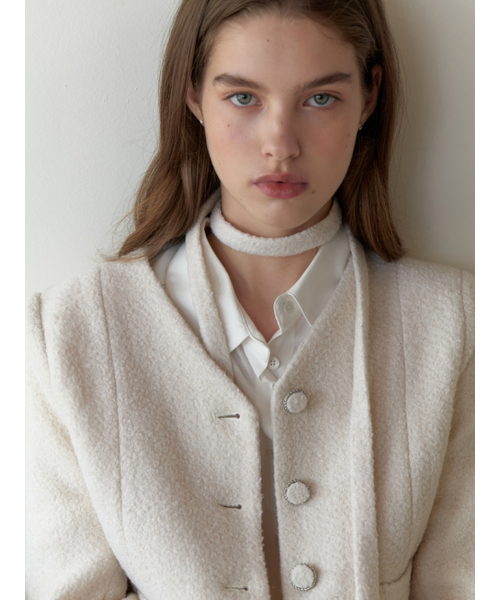 RE_L(リエル)の「Curd tweed jacket (ivory)(テーラードジャケット・レディース・その他・FREE)」の3枚目の写真