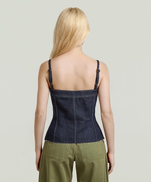 G-STAR(ジースター)の「Kick Bustier Top/スリムデニムビスチェ(ベスト・レディース・ダークインディゴブルー・SMALL/X-SMALL/MEDIUM)」の2枚目の写真