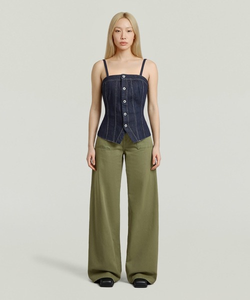 G-STAR(ジースター)の「Kick Bustier Top/スリムデニムビスチェ(ベスト・レディース・ダークインディゴブルー・SMALL/X-SMALL/MEDIUM)」の3枚目の写真
