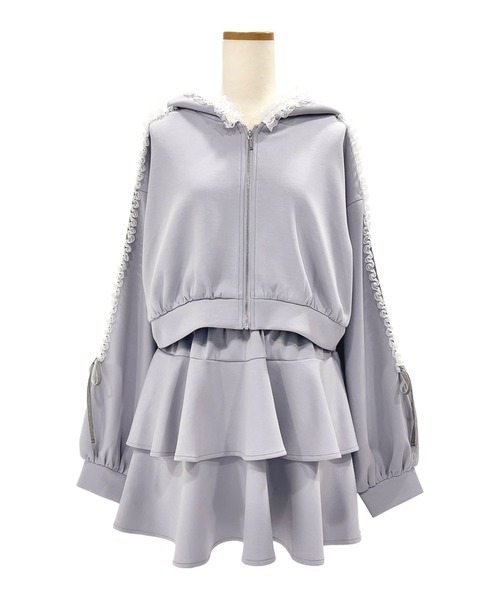 4Lー6L】サイドラインフリルジャージsetup（セットアップ）｜夢展望