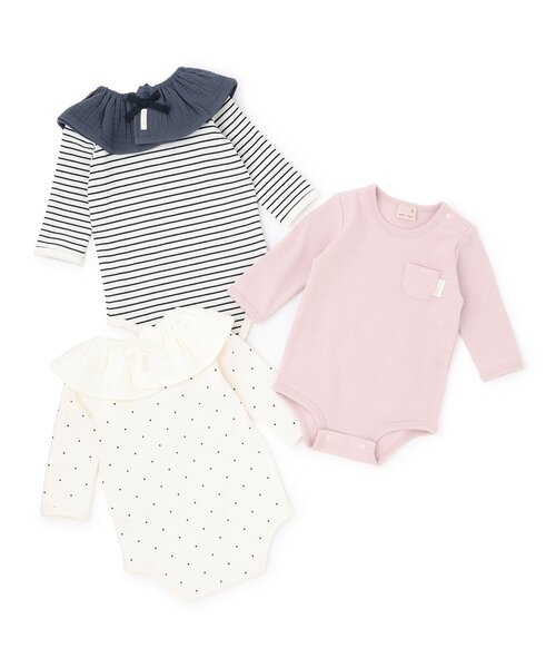 petit main(プティマイン)の「スタイつきロンパース(ロンパース・キッズ・ピンク/アイボリー/ネイビー・80cm/70cm)」の10枚目の写真