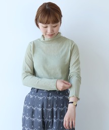 bulle de savon | hana×mesh ジャカード ハイネック長袖プルオーバー(Tシャツ/カットソー)