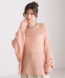 レディースのニット/セーター（ピンク/桃色系・オフショルダー