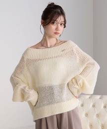 ニット/セーター（ホワイト/白色系・オフショルダー）ファッション通販
