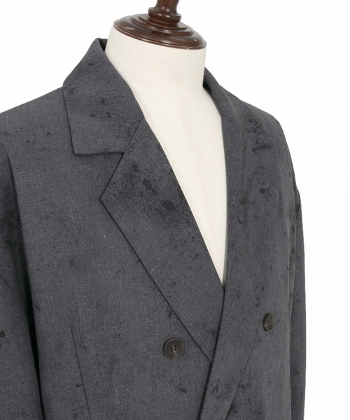 CAMBIO（カンビオ）の「mj11330- Uneven Dye Like Jacquard Double Tailored Jacket ダブルテーラードジャケット(PF-261-002)（テーラードジャケット・メンズ・チャコール/アイボリー・L/M）」の19枚目の写真