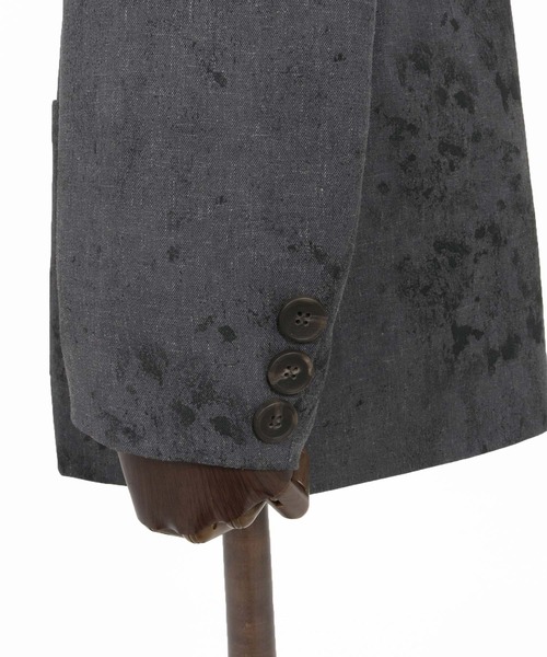 CAMBIO（カンビオ）の「mj11330- Uneven Dye Like Jacquard Double Tailored Jacket ダブルテーラードジャケット(PF-261-002)（テーラードジャケット・メンズ・チャコール/アイボリー・L/M）」の21枚目の写真