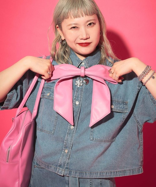 LOWRYS FARM(ローリーズファーム)の「【サトムラプロデュース】でかリボンボストンBAG 570778(ボストンバッグ・レディース・ブラック/ピンク・FREE)」の18枚目の写真