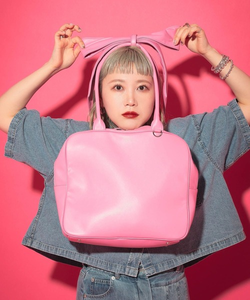 LOWRYS FARM(ローリーズファーム)の「【サトムラプロデュース】でかリボンボストンBAG 570778(ボストンバッグ・レディース・ブラック/ピンク・FREE)」の19枚目の写真