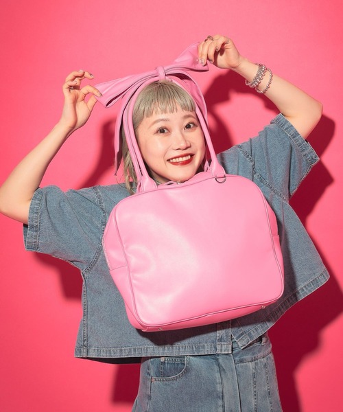 LOWRYS FARM(ローリーズファーム)の「【サトムラプロデュース】でかリボンボストンBAG 570778(ボストンバッグ・レディース・ブラック/ピンク・FREE)」の20枚目の写真