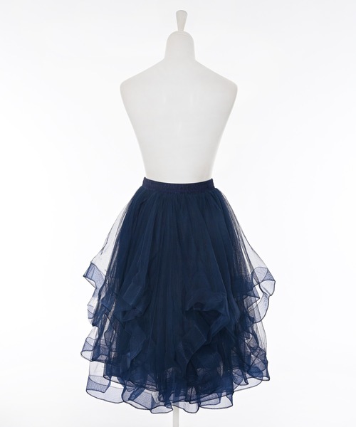 Narcissus（ナルシス）の「チュールミディスカート/オケージョン/アシンメトリーデザイン（スカート・レディース・ネイビー/ブラック・FREE）」の10枚目の写真