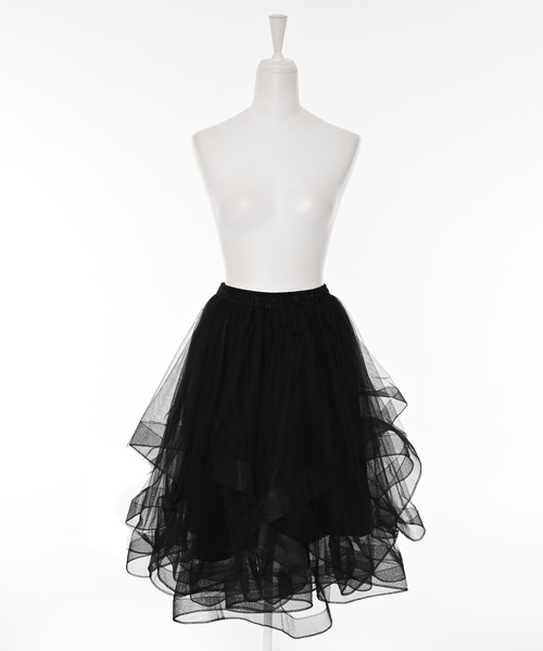Narcissus（ナルシス）の「チュールミディスカート/オケージョン/アシンメトリーデザイン（スカート・レディース・ネイビー/ブラック・FREE）」の13枚目の写真