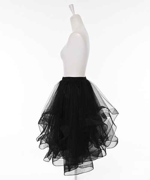 Narcissus（ナルシス）の「チュールミディスカート/オケージョン/アシンメトリーデザイン（スカート・レディース・ネイビー/ブラック・FREE）」の14枚目の写真