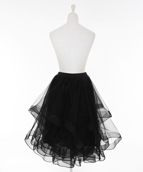 Narcissus（ナルシス）の「チュールミディスカート/オケージョン/アシンメトリーデザイン（スカート・レディース・ネイビー/ブラック・FREE）」の15枚目の写真