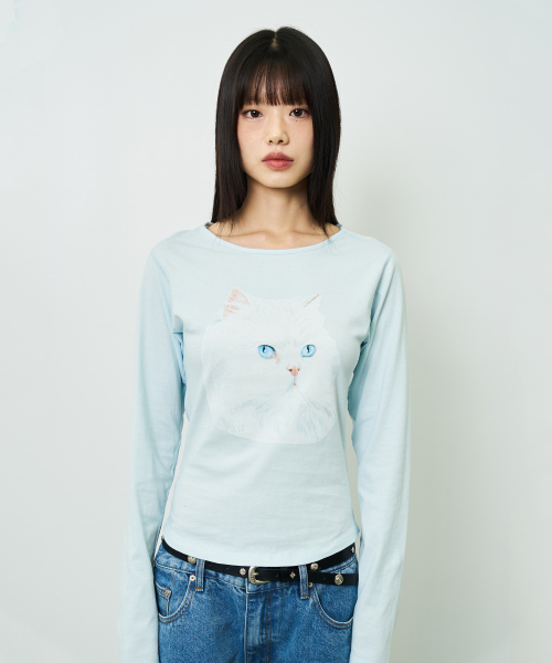 chancechance（チャンスチャンス）の「CAT PRINTED WOMAN LONGSLEEVE T-SHIRT（Tシャツ/カットソー・レディース・その他・FREE）」の2枚目の写真