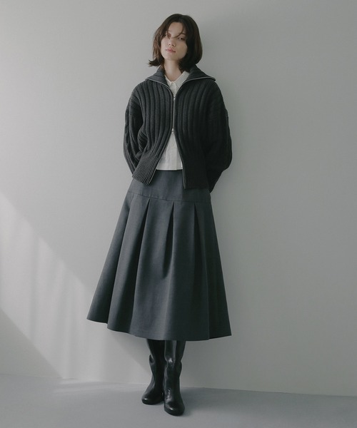 MANOF(マノフ)の「ZIP UP COTTON RIBKNIT(カーディガン/ボレロ・レディース・ホワイト/ブルー/チャコールグレー・F)」の22枚目の写真