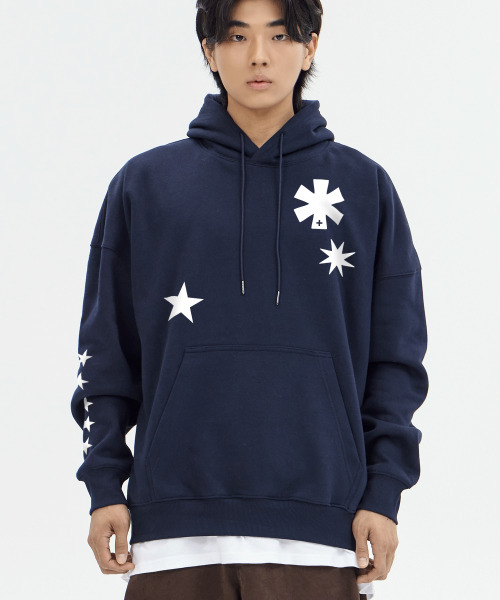 BY.L(バイエル)の「スターズフード ネイビー(パーカー・メンズ・その他・M/L/XL/XXL)」の3枚目の写真