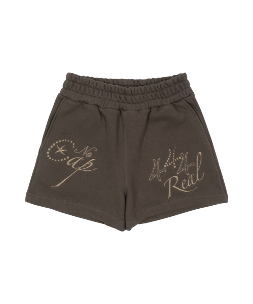 THECOLDESTMOMENT(ザコールデストモーメント)の「(w) TCM cap short sweat pants (brown)(その他パンツ・レディース・その他・S/M)」の1枚目の写真