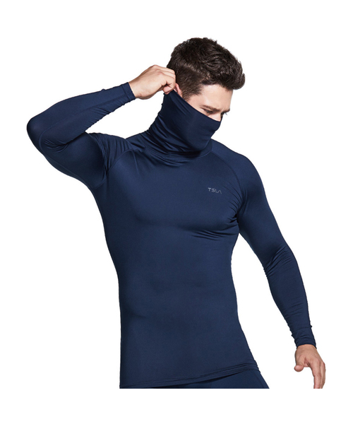 TESLA（テスラ）の「起毛ランニングベースレイヤータートルネックマスク長袖Tシャツ（その他トップス・メンズ・ブラック/チャコール/ネイビー/ホワイト・S/M/L/XL/2XL/XXX-LARGE）」の4枚目の写真