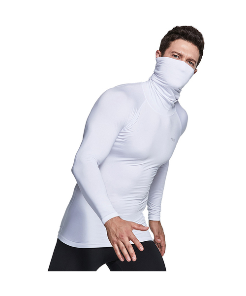 TESLA（テスラ）の「起毛ランニングベースレイヤータートルネックマスク長袖Tシャツ（その他トップス・メンズ・ブラック/チャコール/ネイビー/ホワイト・S/M/L/XL/2XL/XXX-LARGE）」の2枚目の写真