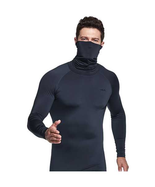 TESLA（テスラ）の「起毛ランニングベースレイヤータートルネックマスク長袖Tシャツ（その他トップス・メンズ・ブラック/チャコール/ネイビー/ホワイト・S/M/L/XL/2XL/XXX-LARGE）」の3枚目の写真