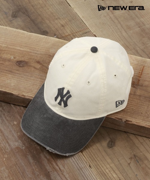 NEW ERA（ニューエラ）の「NEW ERA(ニューエラ)】別注9TWENTY バイカラーダメージCAP（キャップ・メンズ・ブラック/ブルー/ブラウン・FREE）」の2枚目の写真