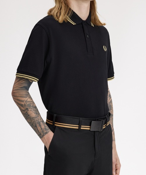 FRED PERRY(フレッドペリー)の「先行予約受付中/Tipped Webbing Belt/ティップラインウェビングベルト(ベルト・メンズ・ブラック・L)」の2枚目の写真