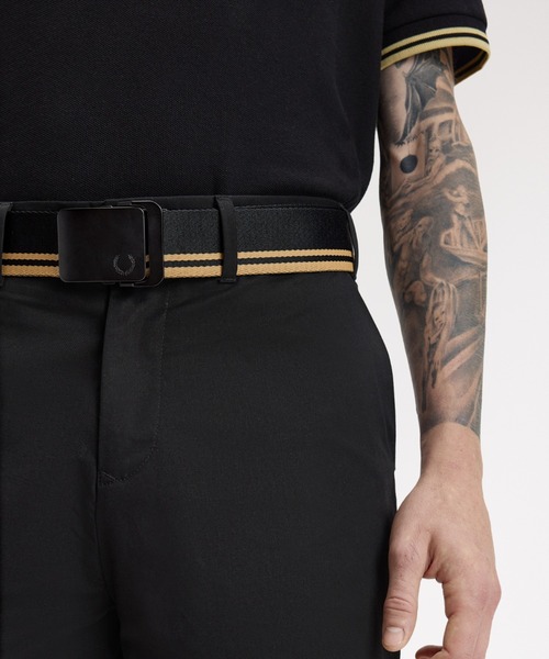 FRED PERRY(フレッドペリー)の「先行予約受付中/Tipped Webbing Belt/ティップラインウェビングベルト(ベルト・メンズ・ブラック・L)」の4枚目の写真