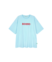 カラータイポオーバーサイズ半袖Tシャツ (スカイブルー)
