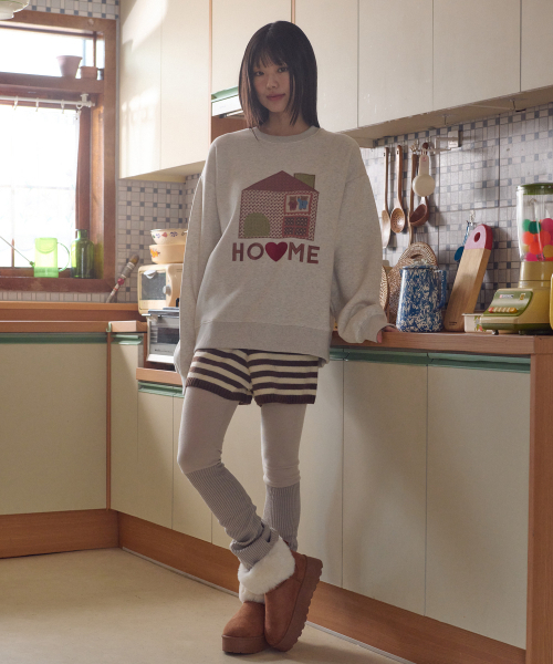 ambler(エムブラー)の「スウィートホーム アプリケ刺繍 スウェットTシャツ AMM1323 (オートミール)(スウェット・レディース・その他・S/M/L)」の3枚目の写真