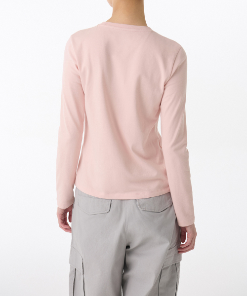 MUSINSA STANDARD WOMAN（ムシンサスタンダードウーマン）の「ウィメンズフレキシブルクルーネック長袖Tシャツ[ローズウォーター]（Tシャツ/カットソー・レディース・その他・LARGE/MEDIUM/SMALL/X-SMALL）」の3枚目の写真