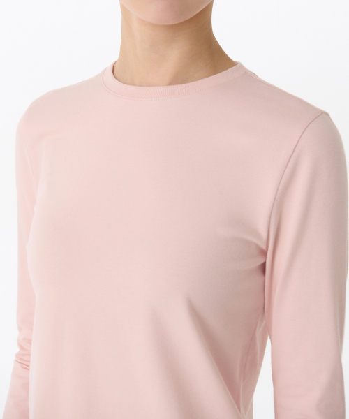 MUSINSA STANDARD WOMAN（ムシンサスタンダードウーマン）の「ウィメンズフレキシブルクルーネック長袖Tシャツ[ローズウォーター]（Tシャツ/カットソー・レディース・その他・LARGE/MEDIUM/SMALL/X-SMALL）」の4枚目の写真