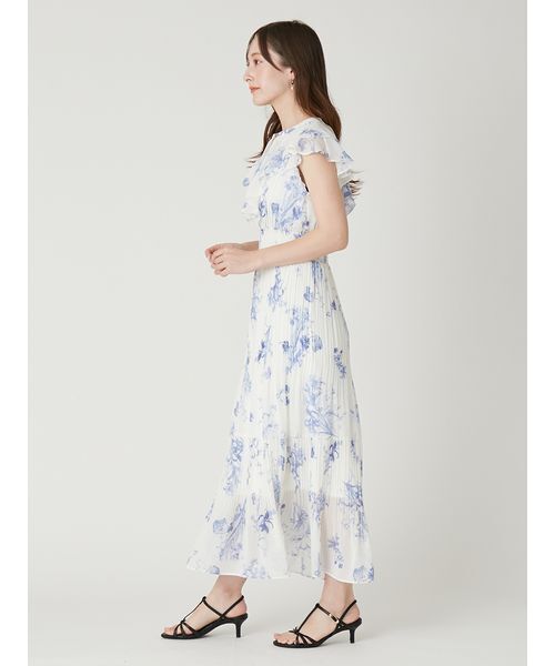 FRAY I.D(フレイアイディー)の「【00サイズあり】フリルウエストシャーリングプリントワンピース/ウォッシャブル(ワンピース・レディース・アイボリー/ホワイト/ブラウン/ネイビー・0/1/00)」の12枚目の写真