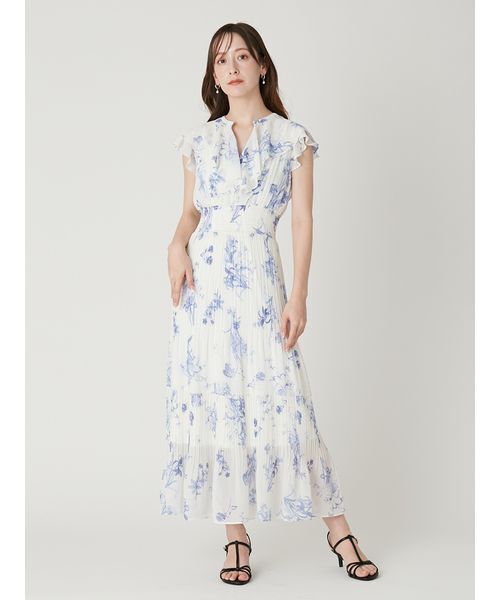 FRAY I.D(フレイアイディー)の「【00サイズあり】フリルウエストシャーリングプリントワンピース/ウォッシャブル(ワンピース・レディース・アイボリー/ホワイト/ブラウン/ネイビー・0/1/00)」の21枚目の写真