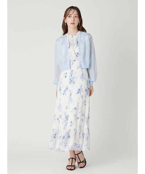 FRAY I.D(フレイアイディー)の「【00サイズあり】フリルウエストシャーリングプリントワンピース/ウォッシャブル(ワンピース・レディース・アイボリー/ホワイト/ブラウン/ネイビー・0/1/00)」の22枚目の写真