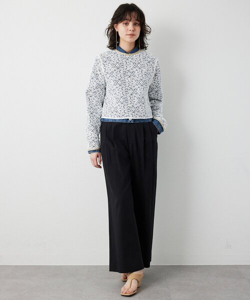 THE PAUSE（ザ ポーズ）の「【THE PAUSE】コットンリネンタックパンツ（その他パンツ・レディース・ブラック/ベージュ・38/36）」の9枚目の写真