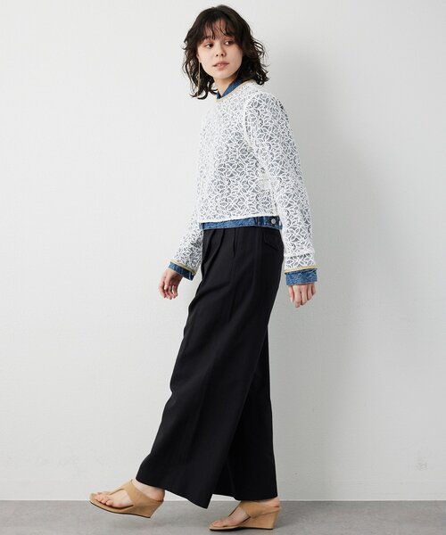 THE PAUSE（ザ ポーズ）の「【THE PAUSE】コットンリネンタックパンツ（その他パンツ・レディース・ブラック/ベージュ・38/36）」の5枚目の写真