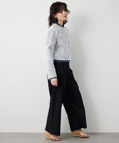 THE PAUSE（ザ ポーズ）の「【THE PAUSE】コットンリネンタックパンツ（その他パンツ・レディース・ブラック/ベージュ・38/36）」の7枚目の写真